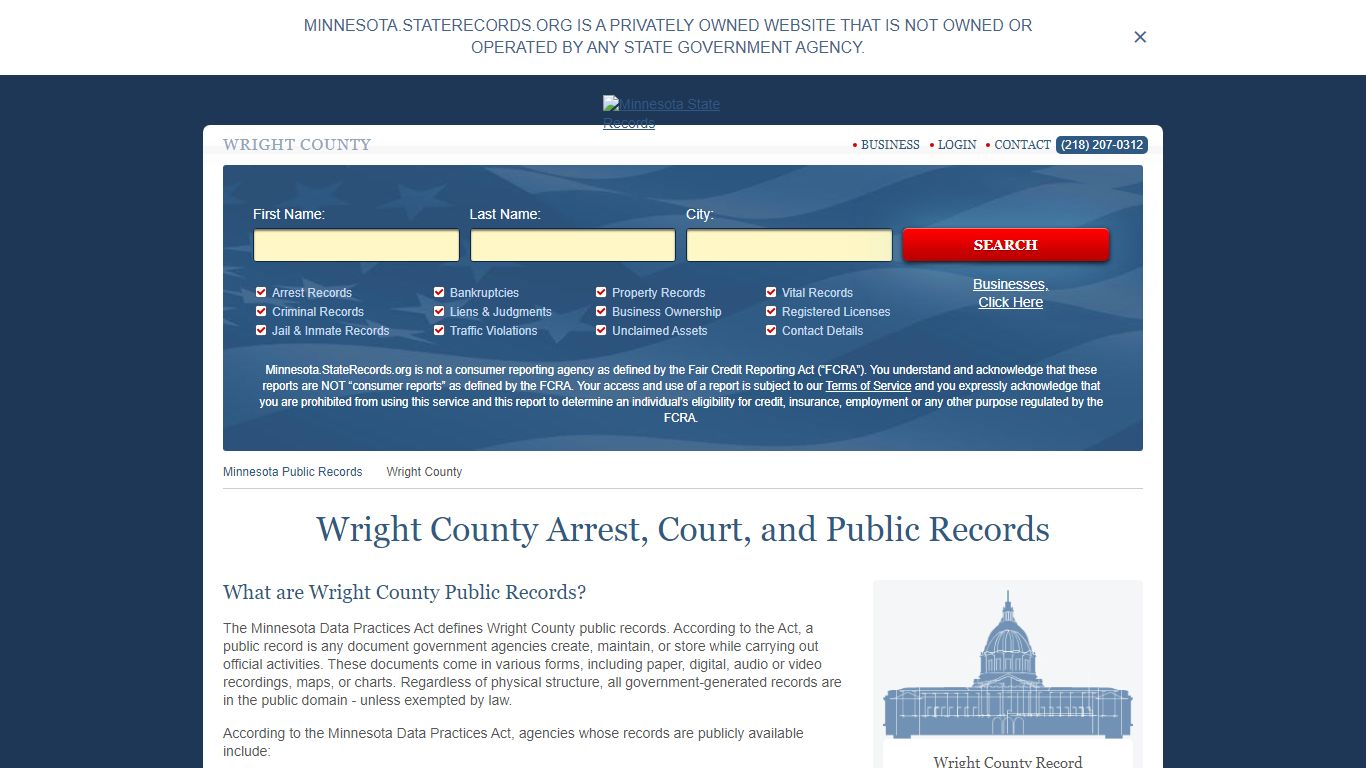 Wright County Arrest, Court, and Public Records