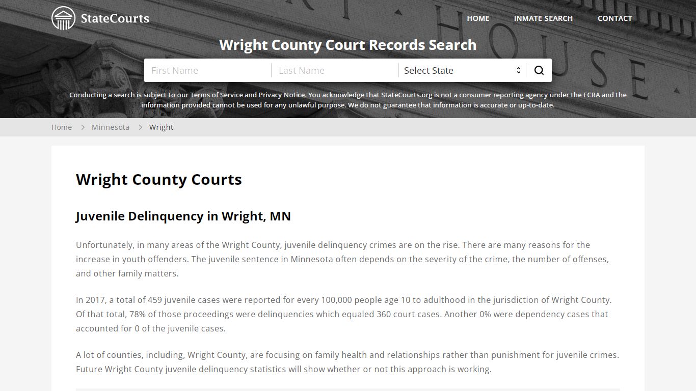 Wright County, MN Courts - Records & Cases - StateCourts